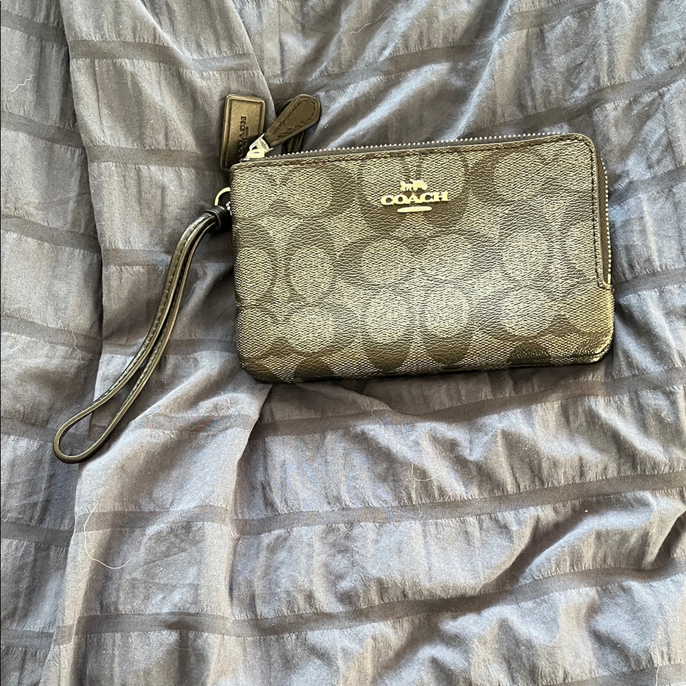 Coach Black Signature Wristlet
